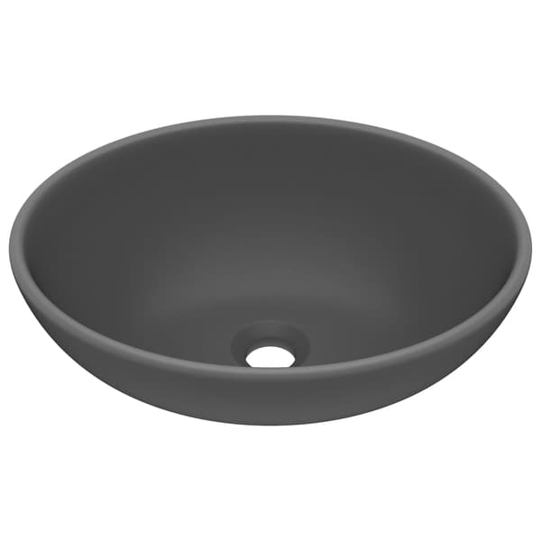 vidaXL luksus oval håndvask mat mørkegrå 40x33 cm