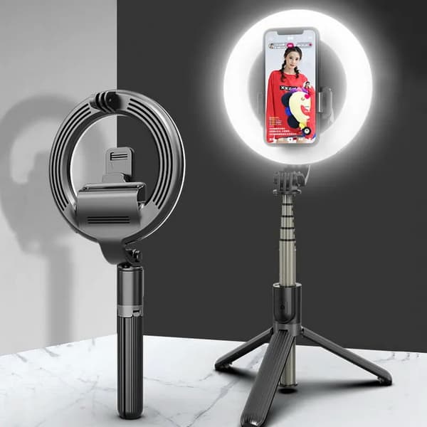 Selfiepinne LED-ringlampa med stativ