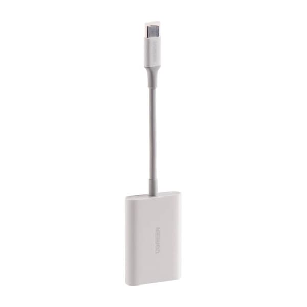 Ugreen CM265 2-i-1 USB-C-kortläsare (vit)