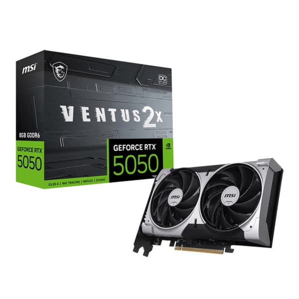 MSI RTX 5050 8GB VENTUS 2X OC grafikkort, silver