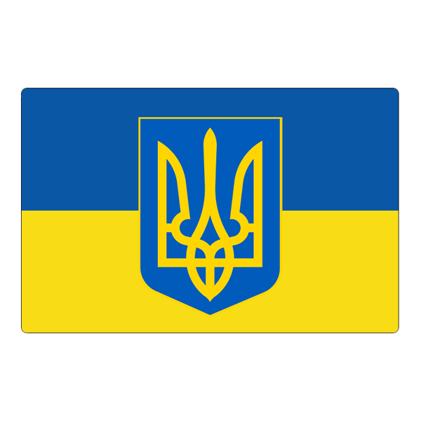 Ukrainan lipun ja vaakunan jääkaappimagneti
