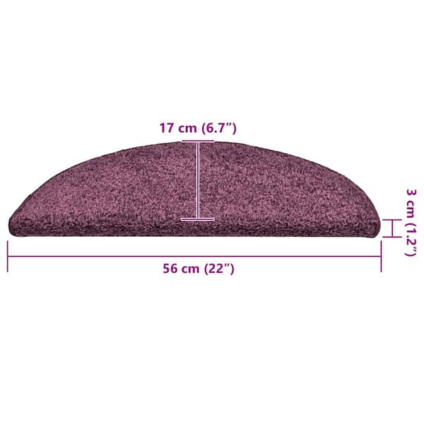 vidaXL trappemåtter 30 stk. mørkelilla 56x17x3 cm