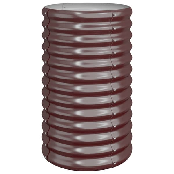 vidaXL Pulverlackerad stålkruka 40x40x68 cm brun