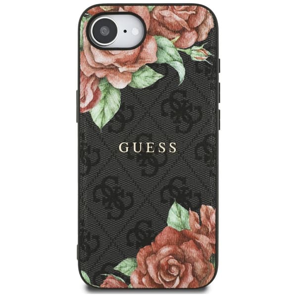Guess 4G Blomsterprint MagSafe-etui til iPhone 16e, sort