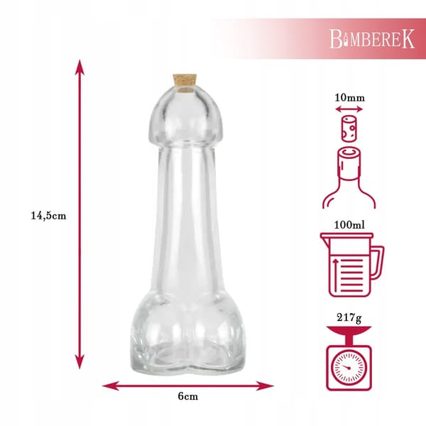 6x EROS-FLASKOR 100ml Rolig Glasflaska för Möhippa