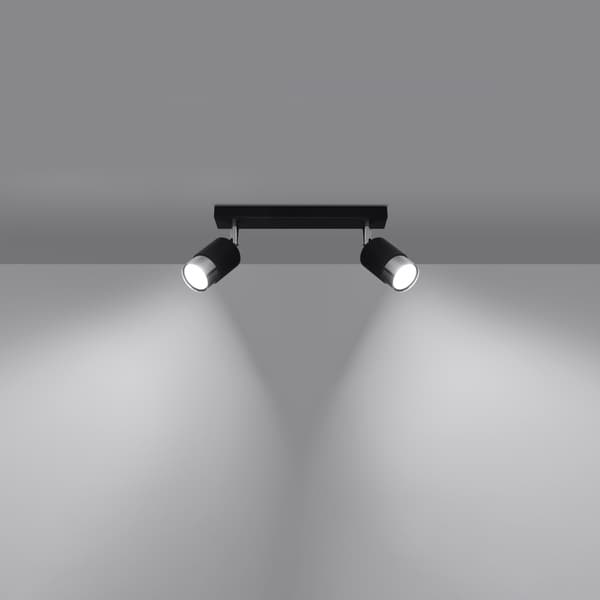 Loftlampe Nero 2 GU10 Sort Sollux SL.1065