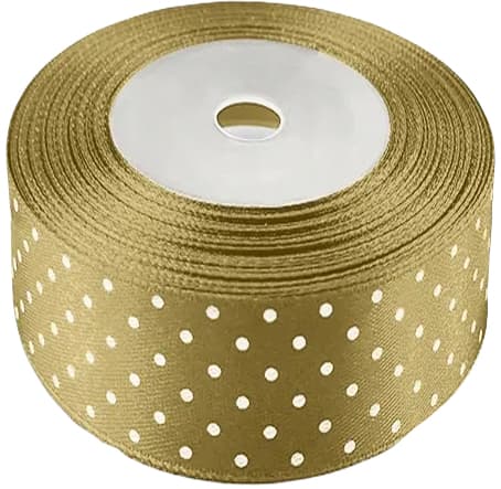 Silkkinarulla pisteillä, kulta, 22m, 38mm