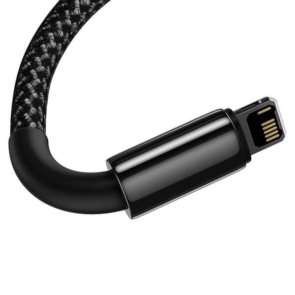Baseus Tungsten Gold USB-Lightning-kaapeli, 2.4A, 1m (musta)