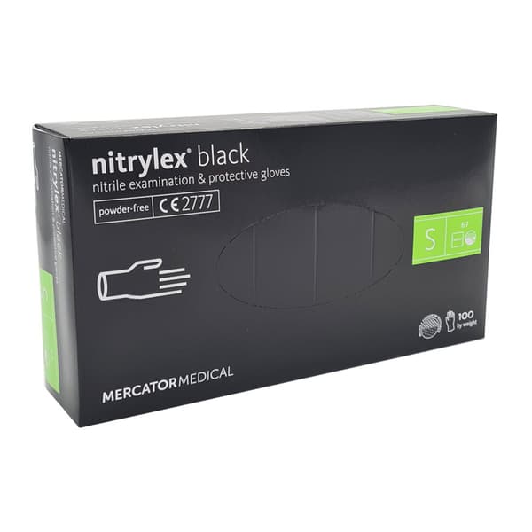 Mercator Nitrylex Sorte nitrilhandsker S 100 stk