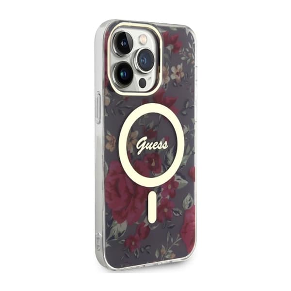 Guess Flower MagSafe - iPhone 14 Pro Max-skal (grönt)