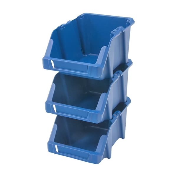 Mega-M lagerlåda plastlåda 200x300x130 mm blå 20-pack