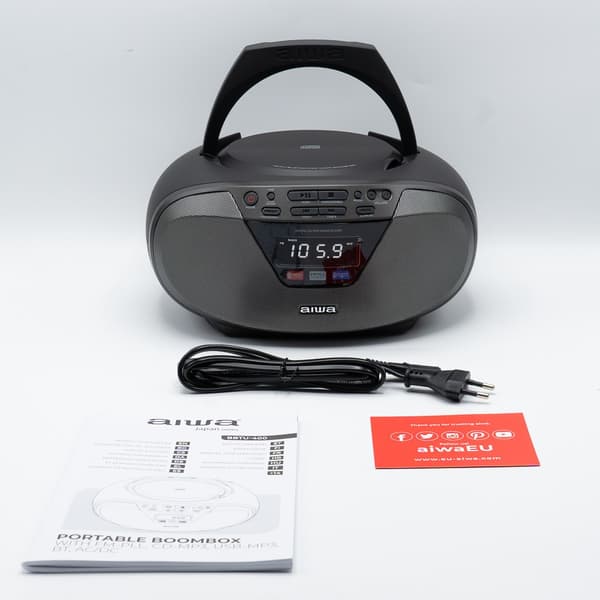 AIWA boombox BBTU-400BK CD/FM RDS/USB/BT sort