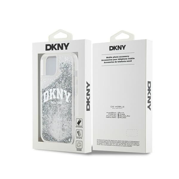DKNY Liquid Glitter Big Logo - iPhone 15 / 14 / 13 Skal (Vit)