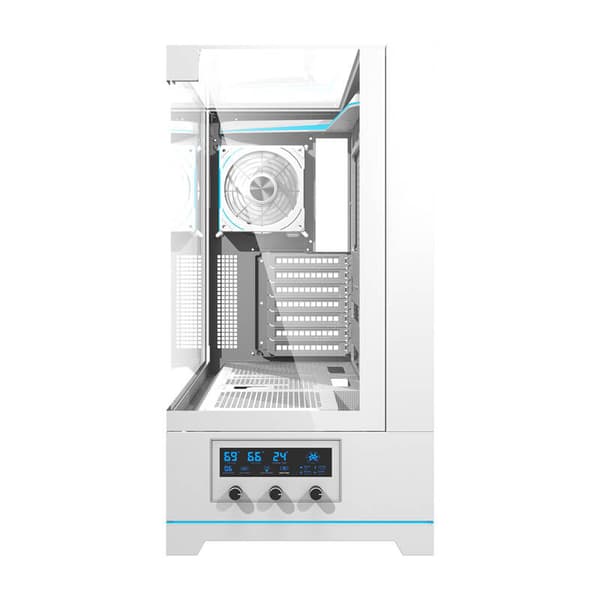 Darkflash DY450 PRO computerkabinet (hvid) + 1 blæser