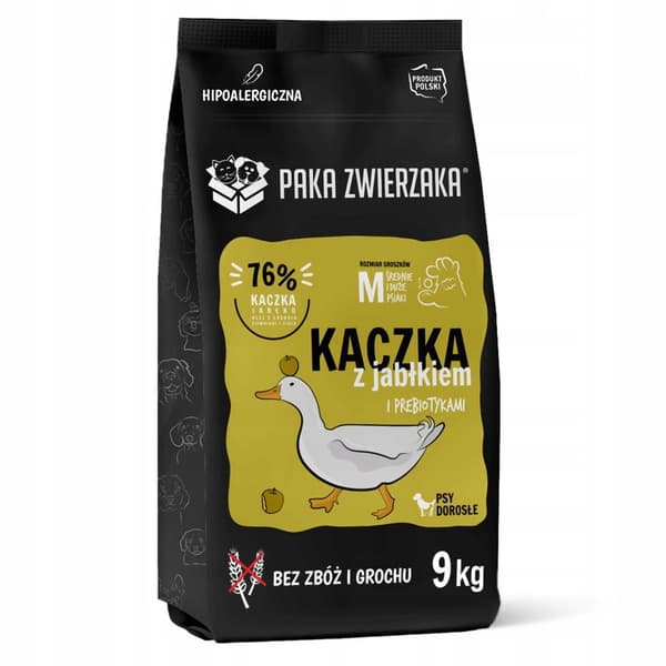 Paka Zwierzaka tørfoder til hunde 9 kg and med æble