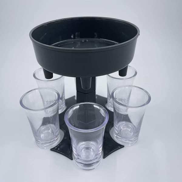 DRIKKEVARME ALKOHOLDISPENSER + 6 GLAS TIL FESTBAR
