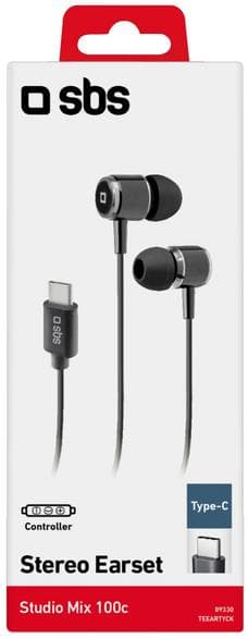 SBS Studio Mix 100C trådbundna hörlurar USB-C