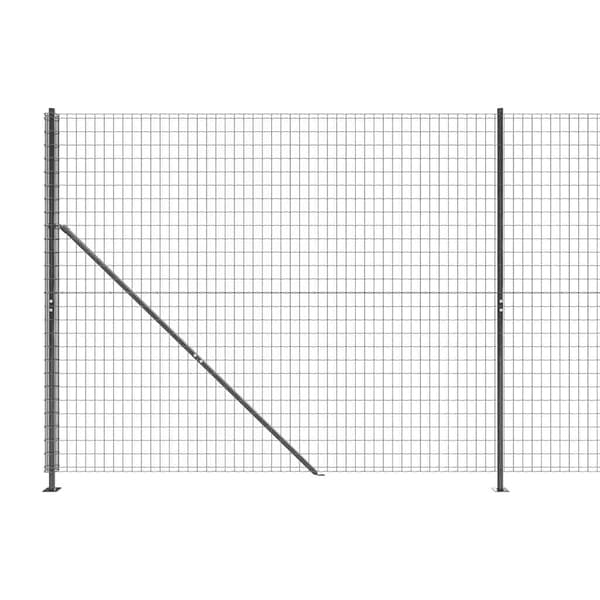 vidaXL nethegn med stolpefødder, antracit, 1,4x10 m