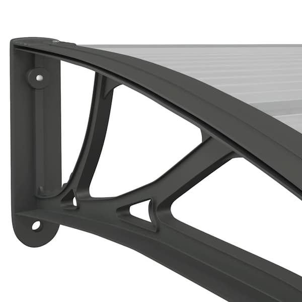 vidaXL dørmarkise sort og transparent 100x75 cm polycarbonat