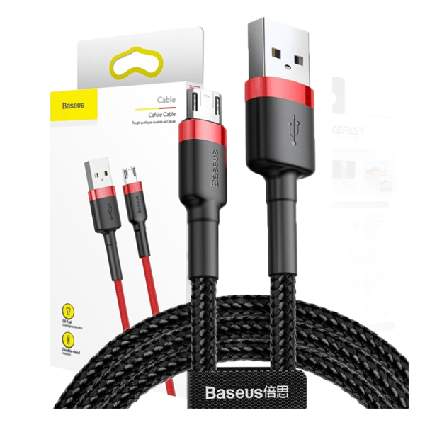 Baseus Cafule 2A 3m USB til Micro USB-kabel (sort og rød)
