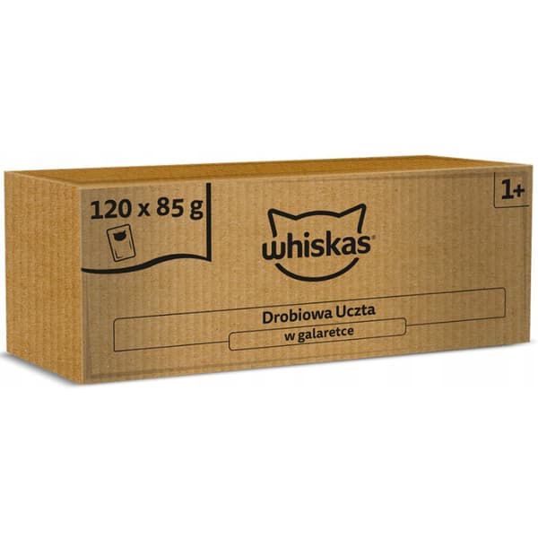 Vådfoder til katte Whiskas Fjerkræ i gelé 120 x 85 g