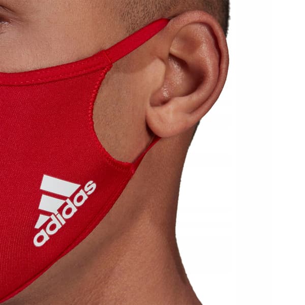 ADIDAS RÖDA LOGOTYPSMASK 3-PACK M/L WŁF