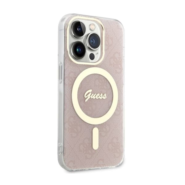 Guess 4G MagSafe - iPhone 14 Pro cover (lyserød)