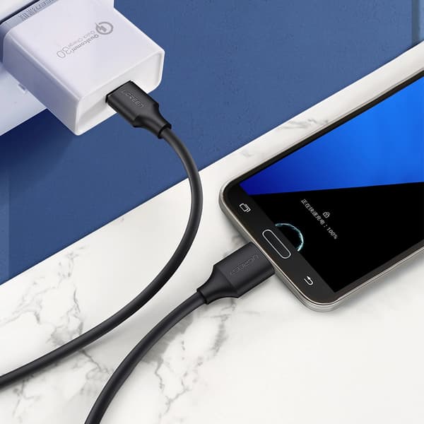 Ugreen US130 10843 USB-A 3.0 - mikro-USB-B-kabel 2m - svart