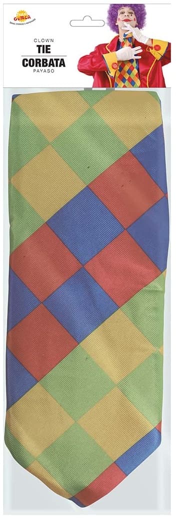 Klovne slips Farverigt Ternet Cirkus 55cm