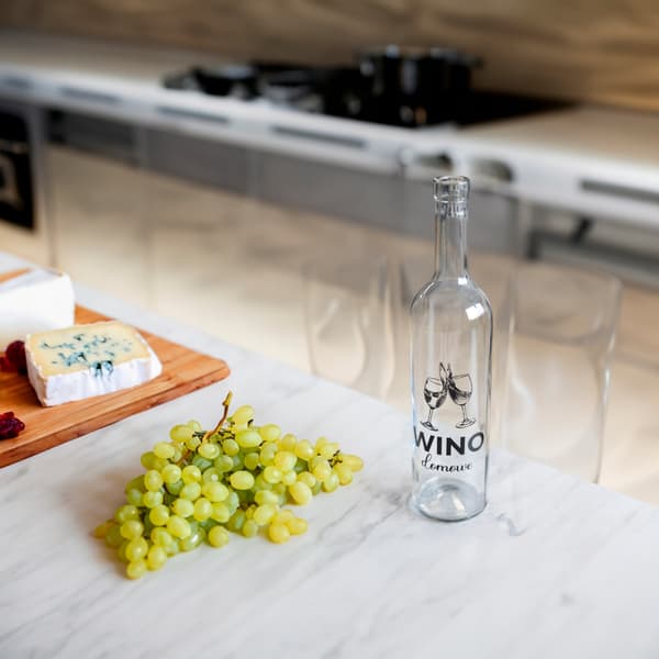 10x Vinflaska MED TRYCK 0,75l HEM VIN glasflaskor KLAR