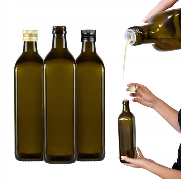 MARASCA SQUARE OLIVE -pullo 750 ml oliiviöljypullolle annostelijalla