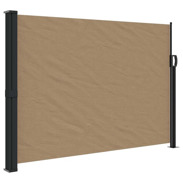 vidaXL Utfällbar sidomarkis, taupe, 140x600 cm