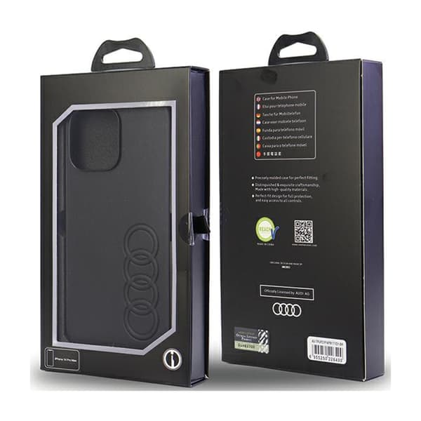 Audi Syntetisk Læder - iPhone 14 Pro Max Etui (Sort)