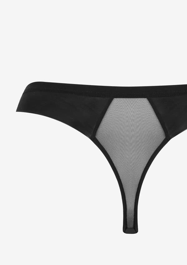 Stringtrosor av elastisk tyll - Fibi XL SVART/HUD