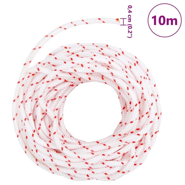 vidaXL Startrep vitt och rött Ø4 mm 10 m nylon