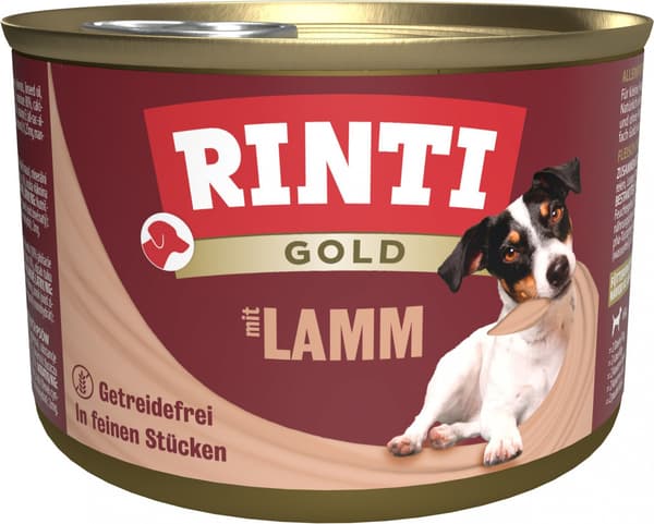 Rinti | Gold | Vådfoder til hunde - 185g dåse - Lam 185g