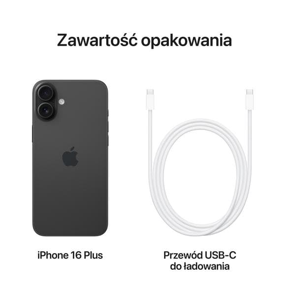 Smartphone APPLE iPhone 16 Plus 256 GB Sort MXWN3HX/A