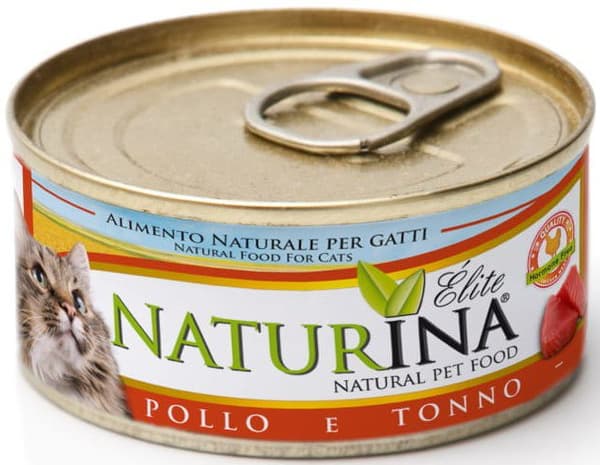 Naturina | Elite vådfoder til katte | 70g dåse - kylling med tun 70g