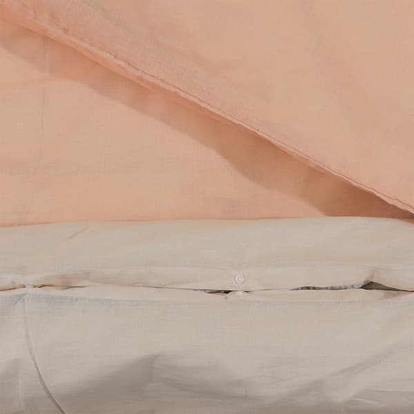 vidaXL sengetøjssæt, lyserød, 260x220 cm, bomuld