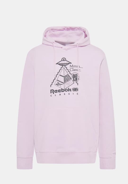 REEBOK HERRE PINK PRINT HÆTTETRØJ M 0A6B6_B* BAGGRUNDE