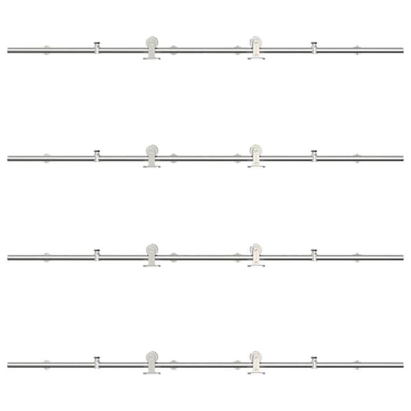 vidaXL Skjutdörrsfäste 366 cm stål silver