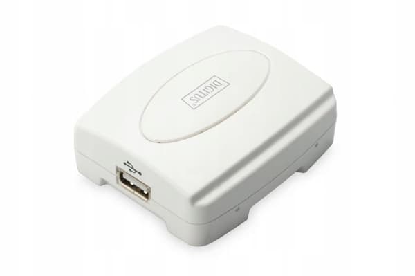 Digitus DN-13003-2 printserver, USB 2.0, RJ-45, hvid
