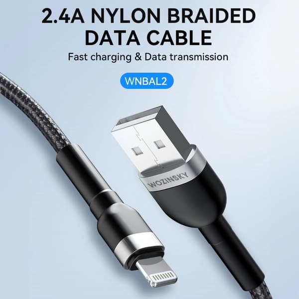Kabel Wozinsky WNBAL2 USB-A / Lightning 2.4A 2 m - svart