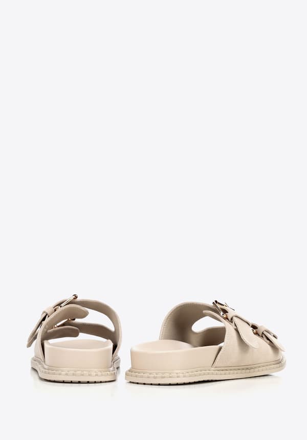 Wittchen Dam beige mockaläder flipflops