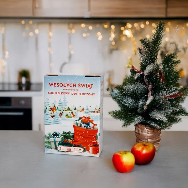JUL ÆBLEJUICE KARTON 100% PRESSE 3L Til Julegaver