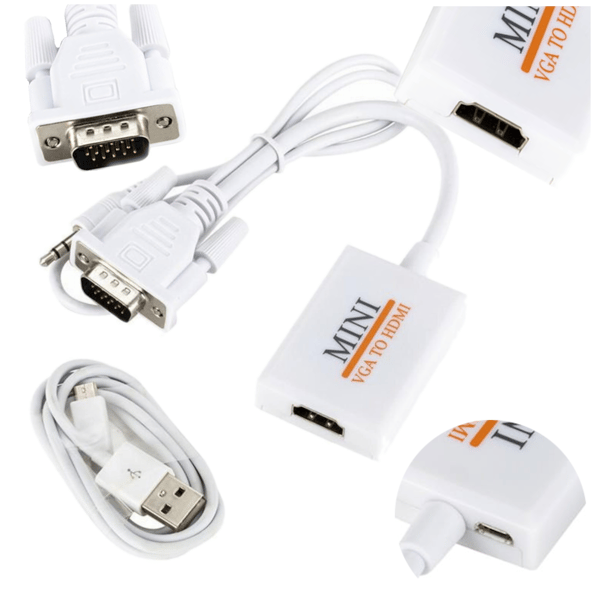 Videokonverter med VGA og 3,5 mm audio jack til HDMI