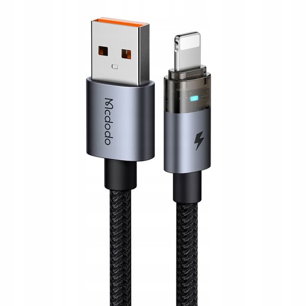 MCDODO USB-KABEL SNABBLADDNING FÖR IPHONE LIGHTNING PD 36W 1M LED SVART