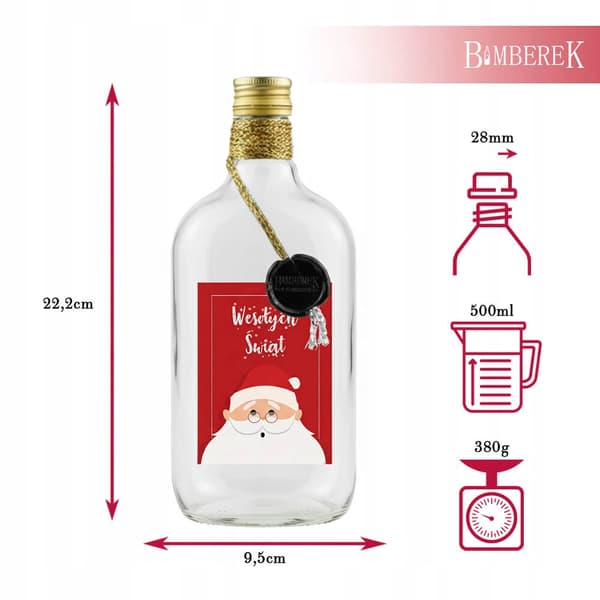 10 st julflaskor CLASSIC 500ml dekorativ flaska till JUL