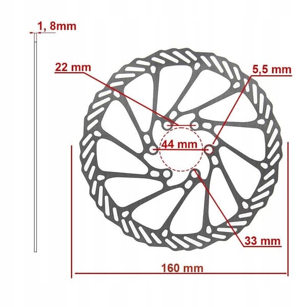 160 mm jarrulevy sähköpotkulautaan