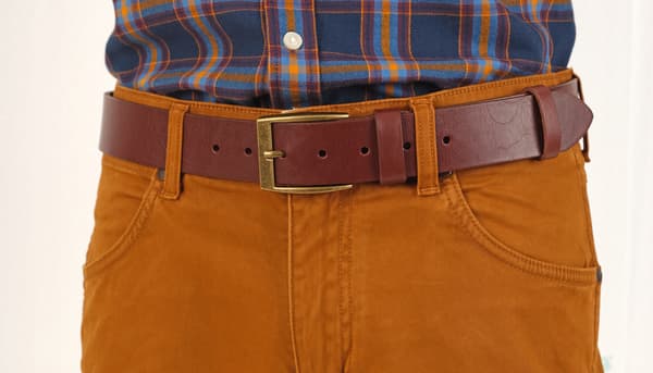 Vild Jeans Bælte Læder Herre Cognac Glatlæder Gave Str. 100 cm